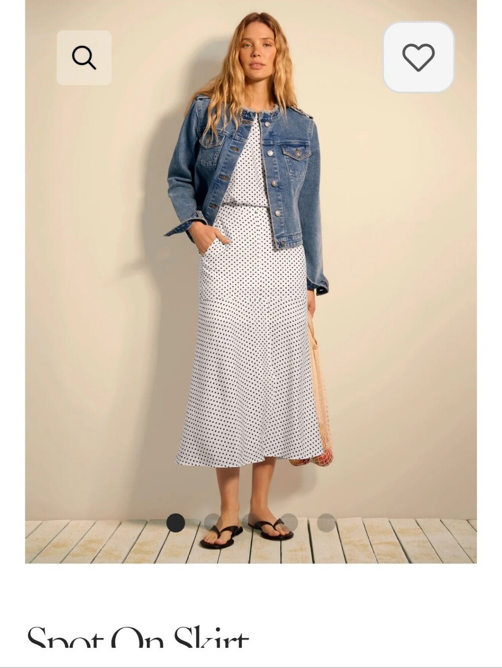 Cabi Spring '26: "Spot On" Black & White Polka Dot Midi Skirt! Sz. 8 - NWT!